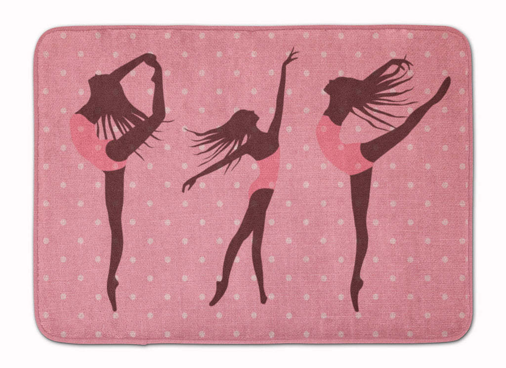 Dancers Linen Pink Polkadots Memory Foam Kitchen Mat Machine Washable Anti-Fatigue Cushion Comfort Bath or Kitchen Rug
