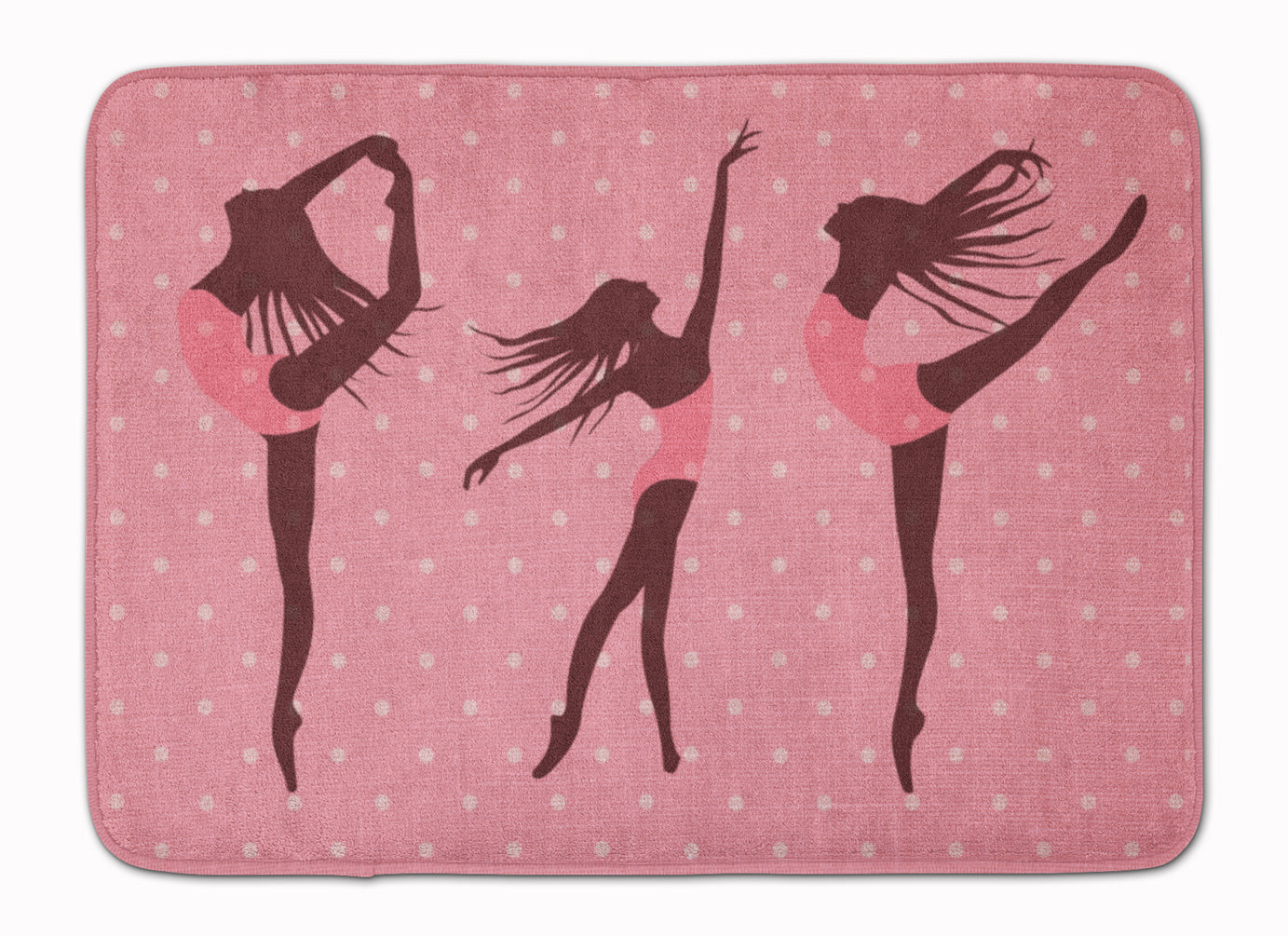 Dancers Linen Pink Polkadots Memory Foam Kitchen Mat Machine Washable Anti-Fatigue Cushion Comfort Bath or Kitchen Rug