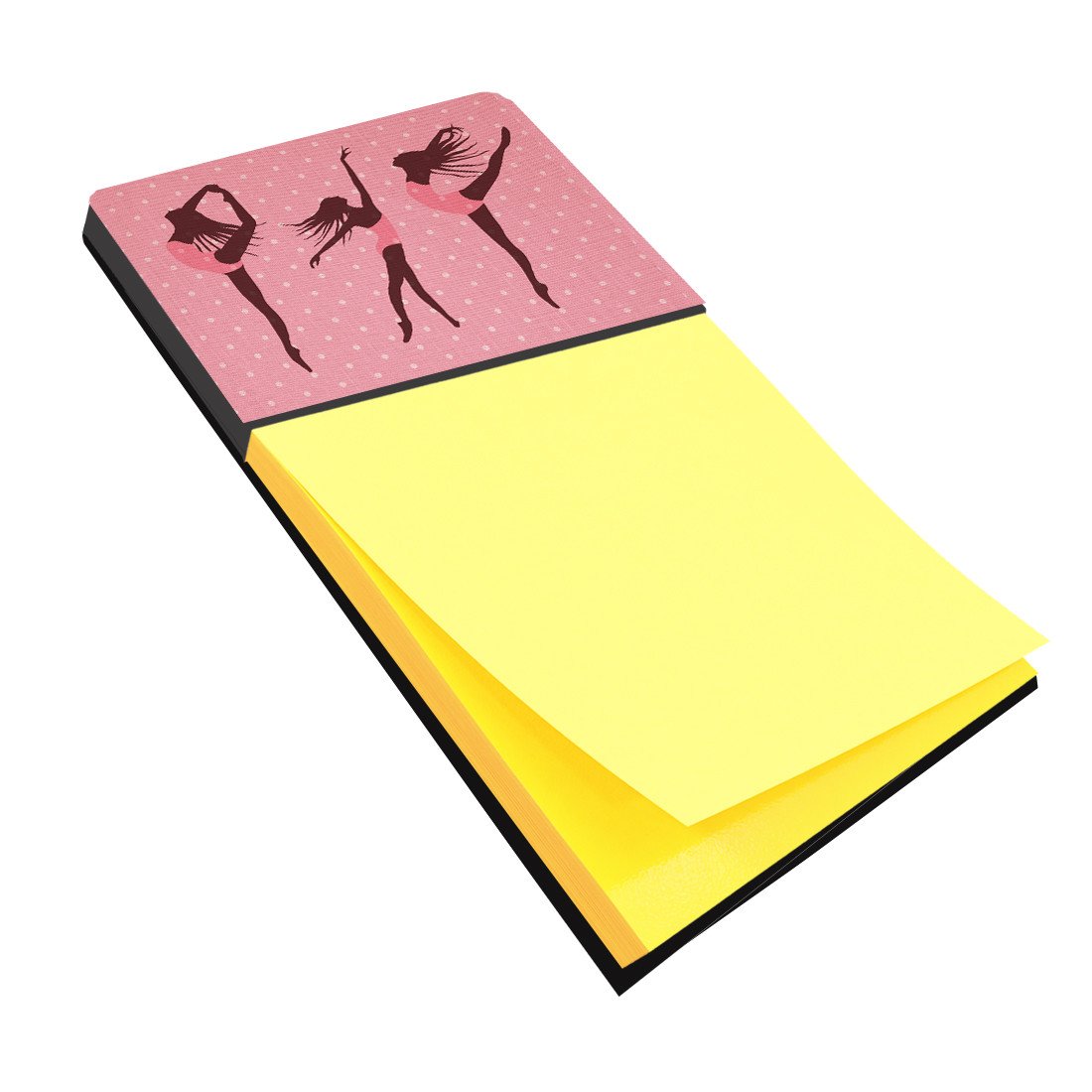Dancers Linen Pink Polkadots Watercolor Sticky Note Holder Refillable Dispenser Desk Accessory 3x3 Pad Gift