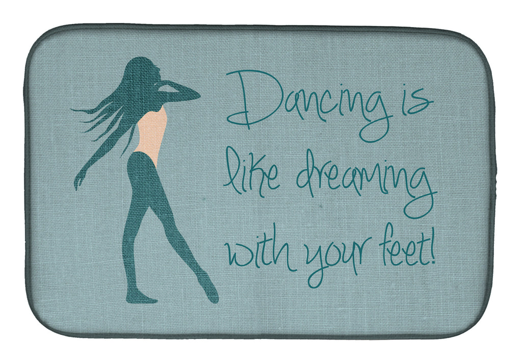 Dancing is Like Dreaming #2 Dish Drying Mat Absorbent Dish Drying Mat Pad for Kitchen Counter Dish Drainer Mat for Countertop, 14 x 21", Multicolor