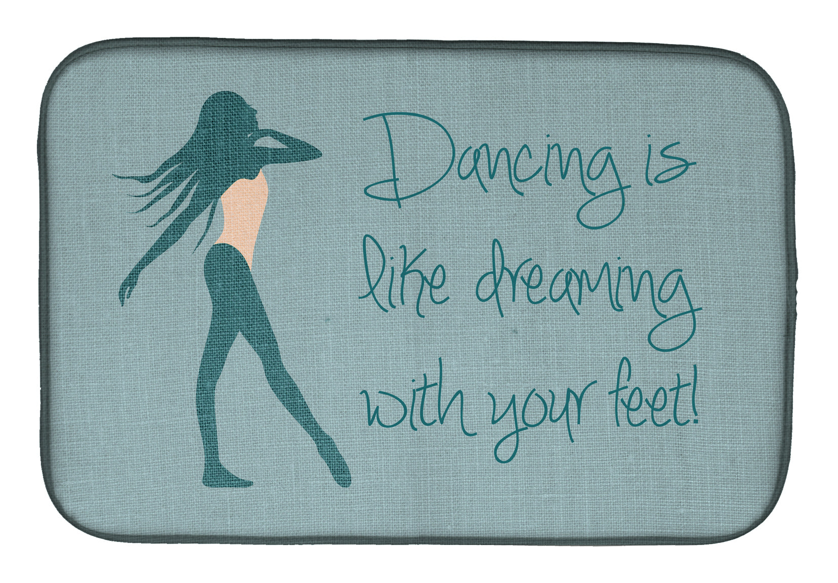 Dancing is Like Dreaming #2 Dish Drying Mat Absorbent Dish Drying Mat Pad for Kitchen Counter Dish Drainer Mat for Countertop, 14 x 21", Multicolor