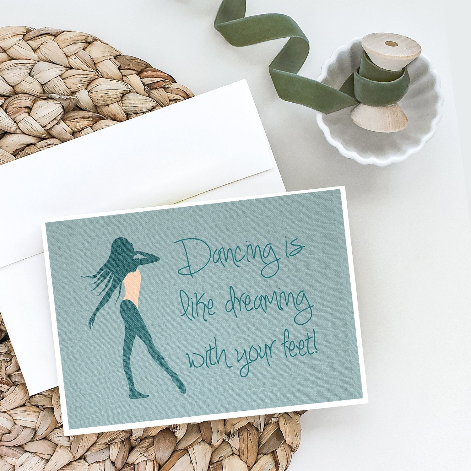 Dancing is Like Dreaming #2 Greeting Cards Pack of 8 Blank Cards with Envelopes Whimsical A7 Size 5x7