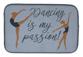 Dancing is My Passion Dish Drying Mat Absorbent Dish Drying Mat Pad for Kitchen Counter Dish Drainer Mat for Countertop, 14 x 21", Multicolor