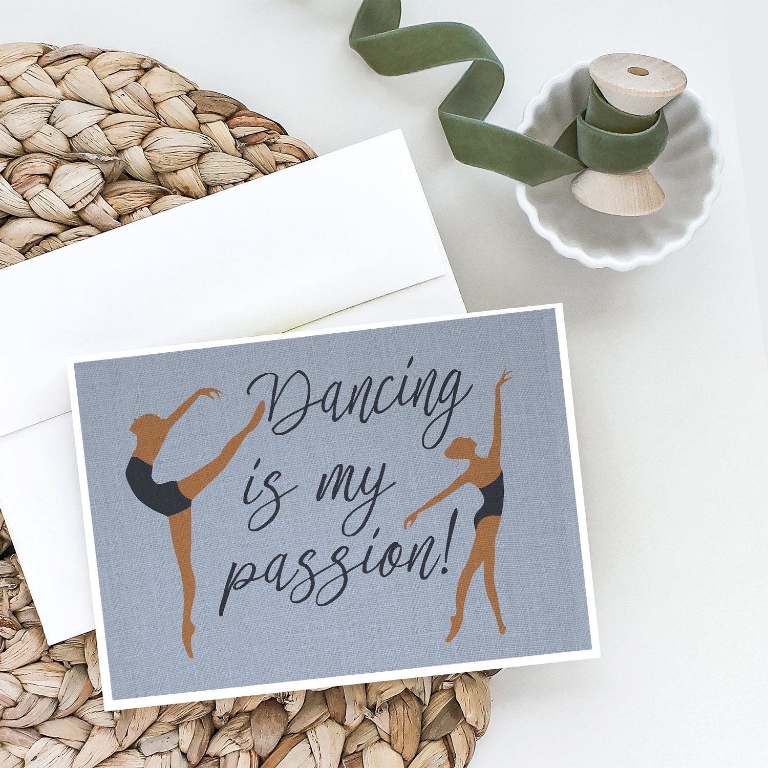 Dancing is My Passion Greeting Cards Pack of 8 Blank Cards with Envelopes Whimsical A7 Size 5x7