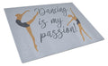 Dancing is My Passion Cutting Board Tempered Glass Kitchen Cutting Surface, Heat Resistant Chopping, Non-Slip Feet, Food Prep & Serving