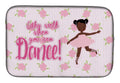 Ballet African American Pigtails Dish Drying Mat Absorbent Dish Drying Mat Pad for Kitchen Counter Dish Drainer Mat for Countertop, 14 x 21", Multicolor