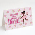 Ballet African American Pigtails Greeting Cards Pack of 8 Blank Cards with Envelopes Whimsical A7 Size 5x7