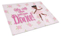 Ballet African American Pigtails Cutting Board Tempered Glass Kitchen Cutting Surface, Heat Resistant Chopping, Non-Slip Feet, Food Prep & Serving