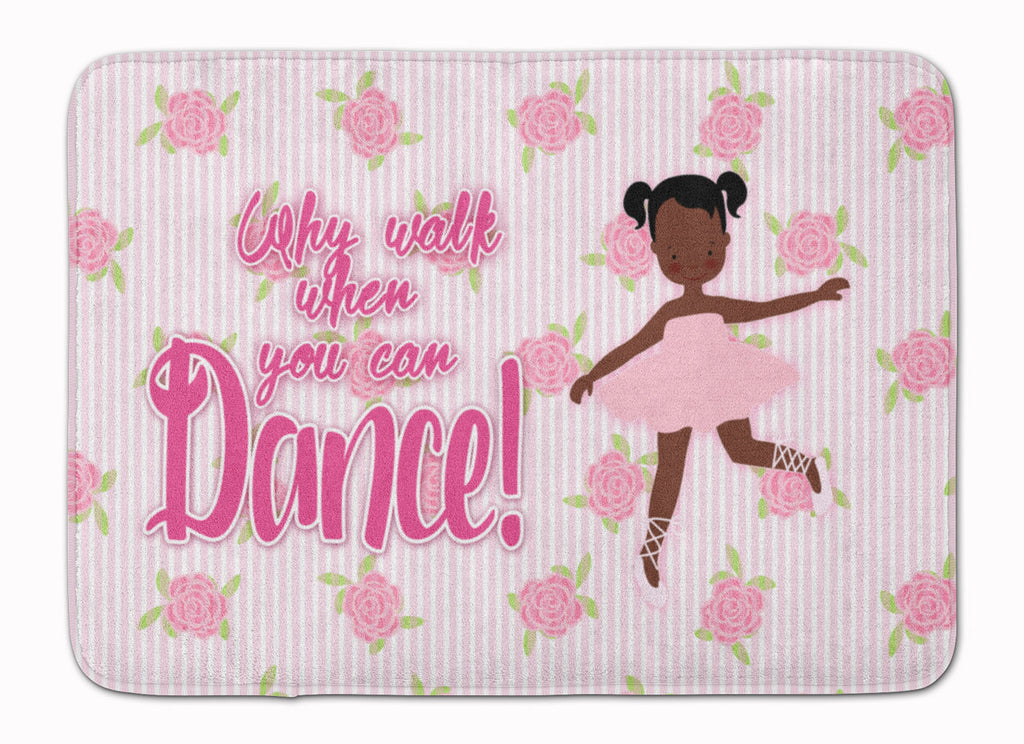 Ballet African American Pigtails Memory Foam Kitchen Mat Machine Washable Anti-Fatigue Cushion Comfort Bath or Kitchen Rug