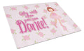 Ballet Red Short Hair Cutting Board Tempered Glass Kitchen Cutting Surface, Heat Resistant Chopping, Non-Slip Feet, Food Prep & Serving