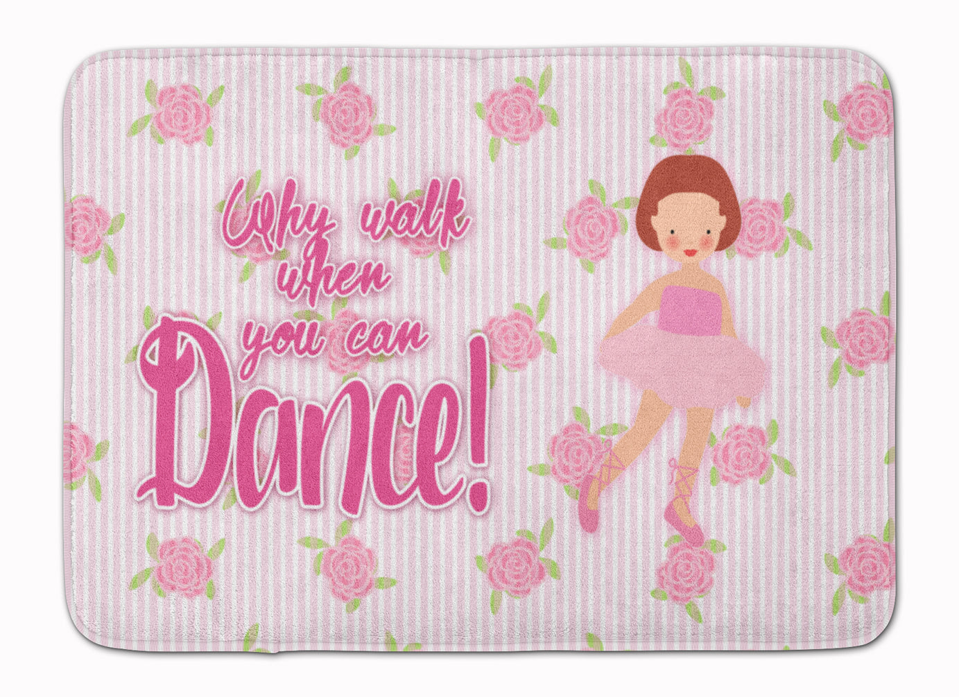 Ballet Red Short Hair Memory Foam Kitchen Mat Machine Washable Anti-Fatigue Cushion Comfort Bath or Kitchen Rug