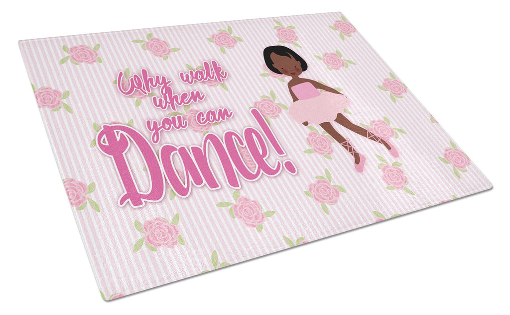 Ballet African American Short Hair Cutting Board Tempered Glass Kitchen Cutting Surface, Heat Resistant Chopping, Non-Slip Feet, Food Prep & Serving