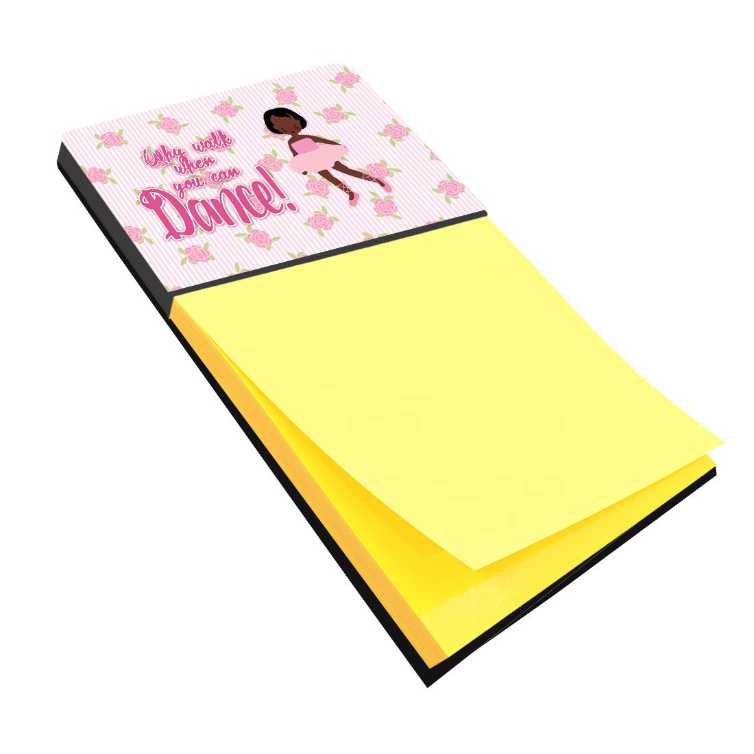 Ballet African American Short Hair Watercolor Sticky Note Holder Refillable Dispenser Desk Accessory 3x3 Pad Gift
