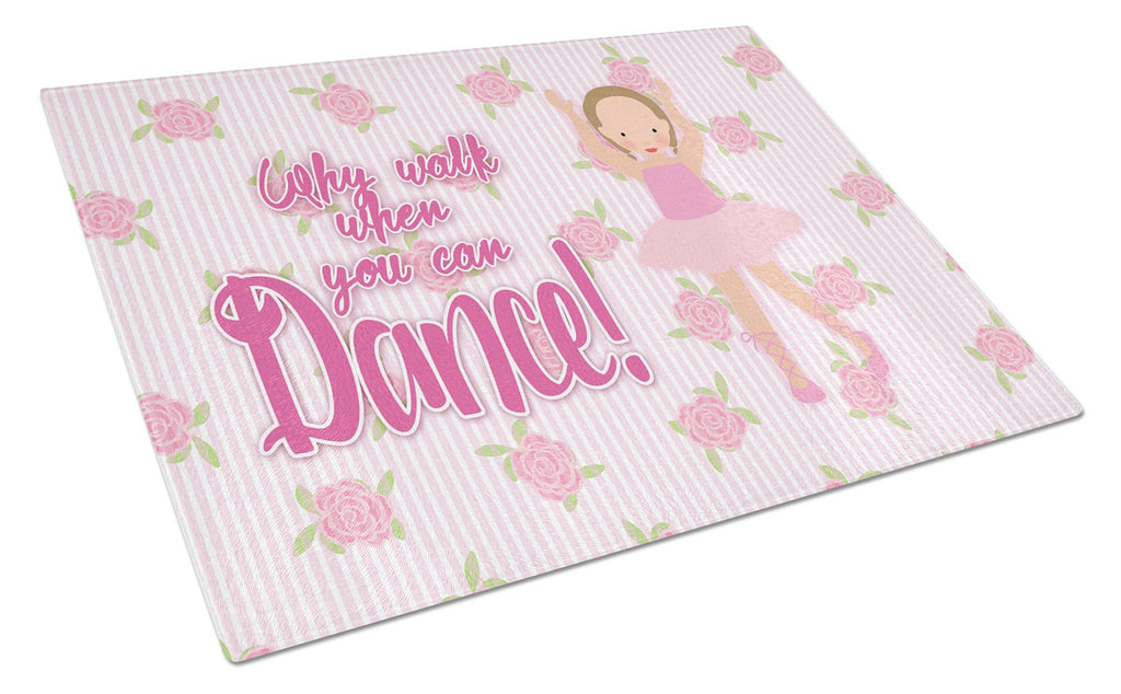 Ballet Brown Short Hair Cutting Board Tempered Glass Kitchen Cutting Surface, Heat Resistant Chopping, Non-Slip Feet, Food Prep & Serving