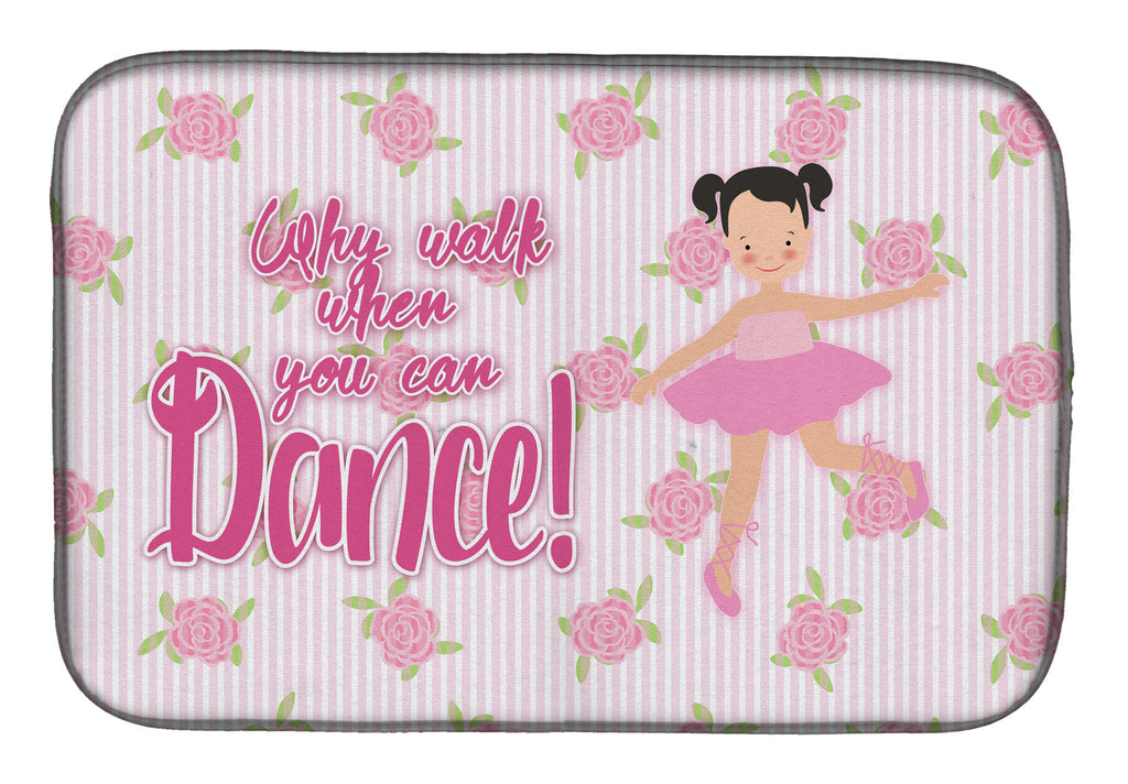 Ballet Pigtails Dish Drying Mat Absorbent Dish Drying Mat Pad for Kitchen Counter Dish Drainer Mat for Countertop, 14 x 21", Multicolor