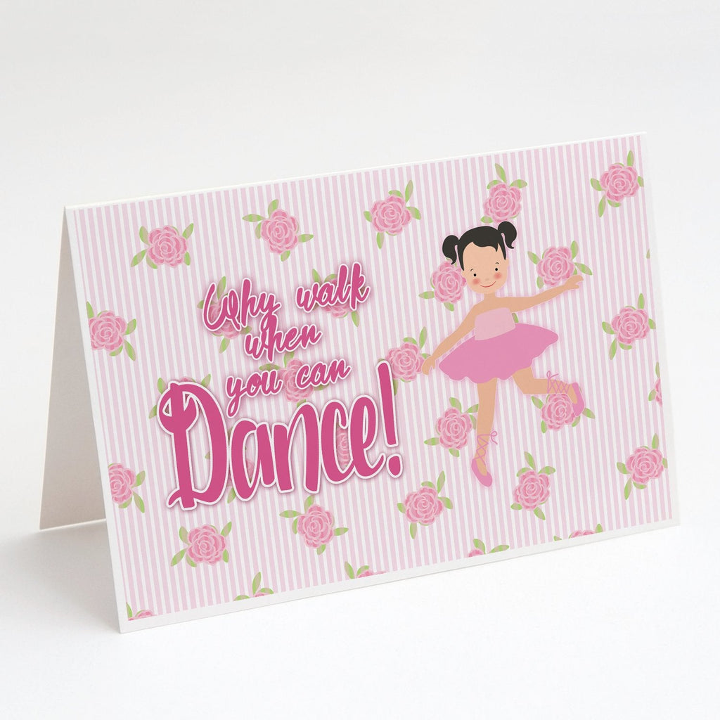 Ballet Pigtails Greeting Cards Pack of 8 Blank Cards with Envelopes Whimsical A7 Size 5x7