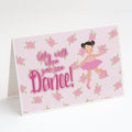 Ballet Pigtails Greeting Cards Pack of 8 Blank Cards with Envelopes Whimsical A7 Size 5x7