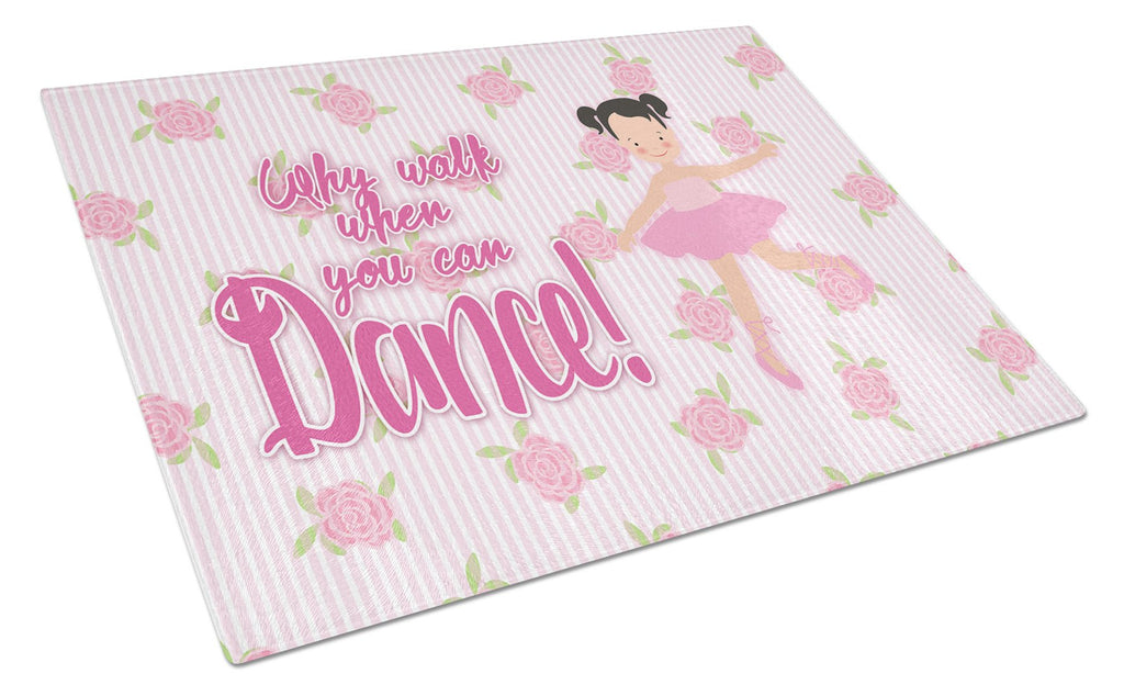 Ballet Pigtails Cutting Board Tempered Glass Kitchen Cutting Surface, Heat Resistant Chopping, Non-Slip Feet, Food Prep & Serving
