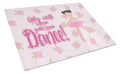 Ballet Pigtails Cutting Board Tempered Glass Kitchen Cutting Surface, Heat Resistant Chopping, Non-Slip Feet, Food Prep & Serving