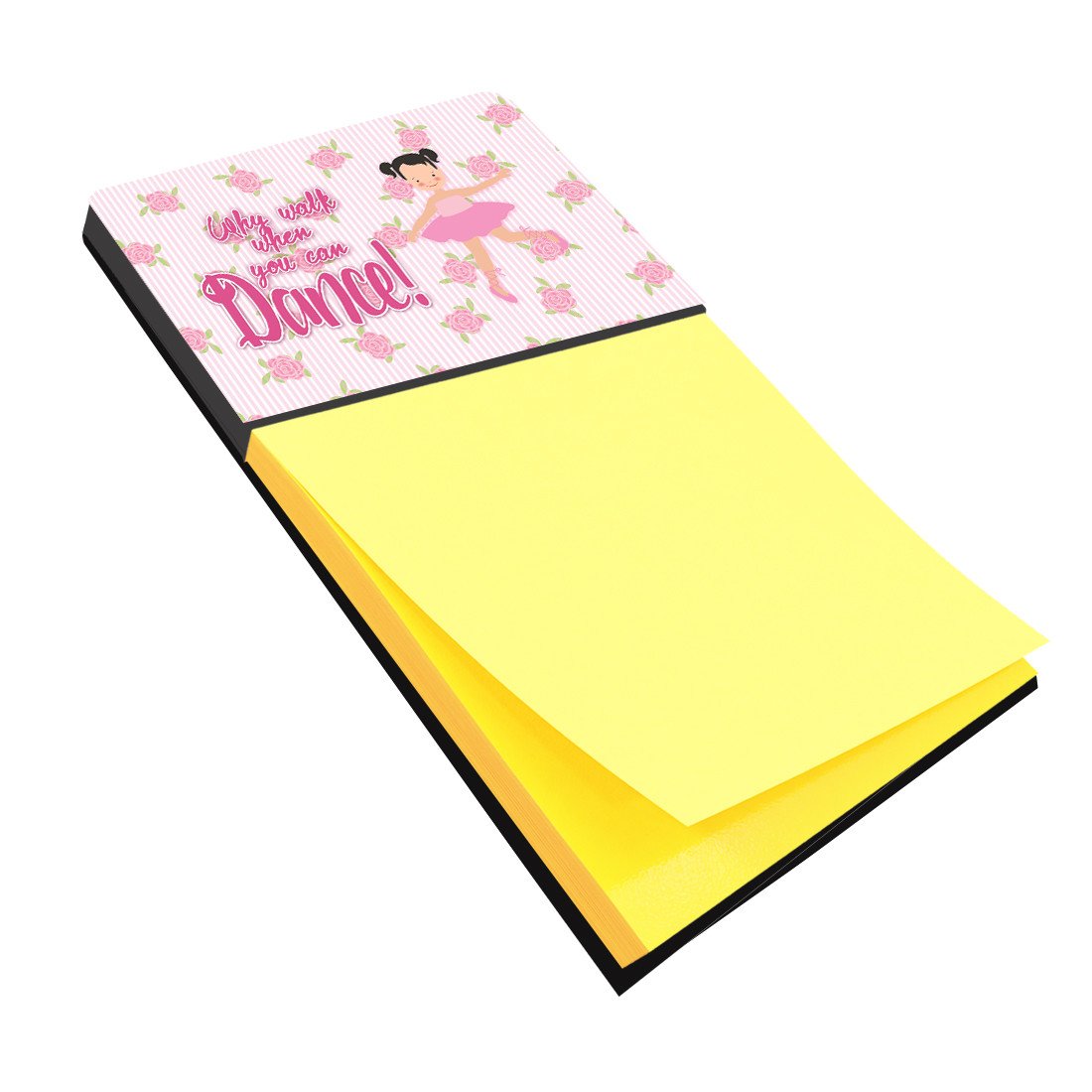 Ballet Pigtails Watercolor Sticky Note Holder Refillable Dispenser Desk Accessory 3x3 Pad Gift