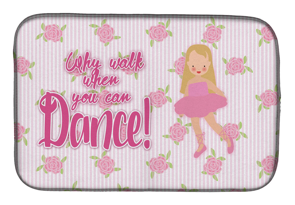 Ballet Long Blonde Hair Dish Drying Mat Absorbent Dish Drying Mat Pad for Kitchen Counter Dish Drainer Mat for Countertop, 14 x 21", Multicolor