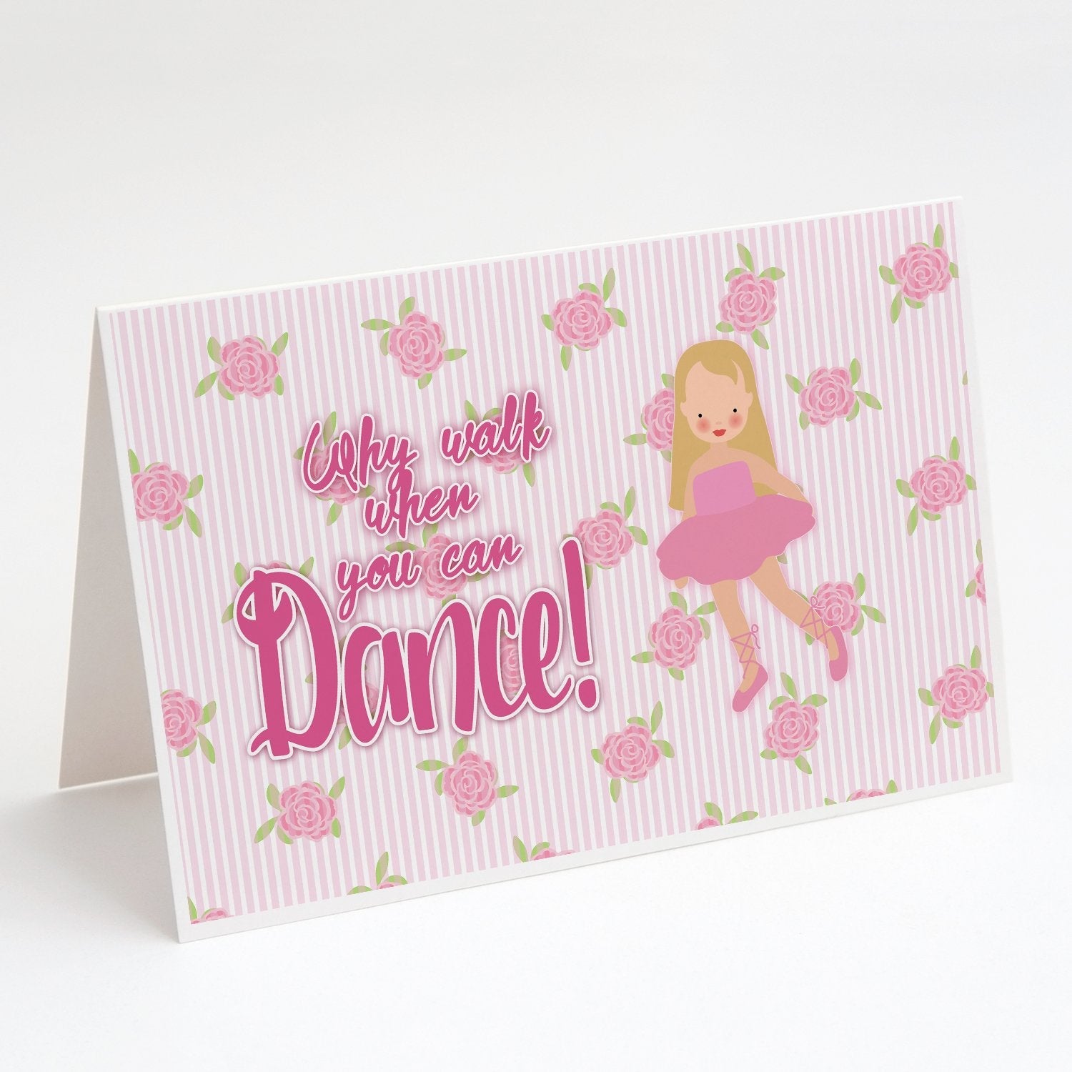 Ballet Long Blonde Hair Greeting Cards Pack of 8 Blank Cards with Envelopes Whimsical A7 Size 5x7