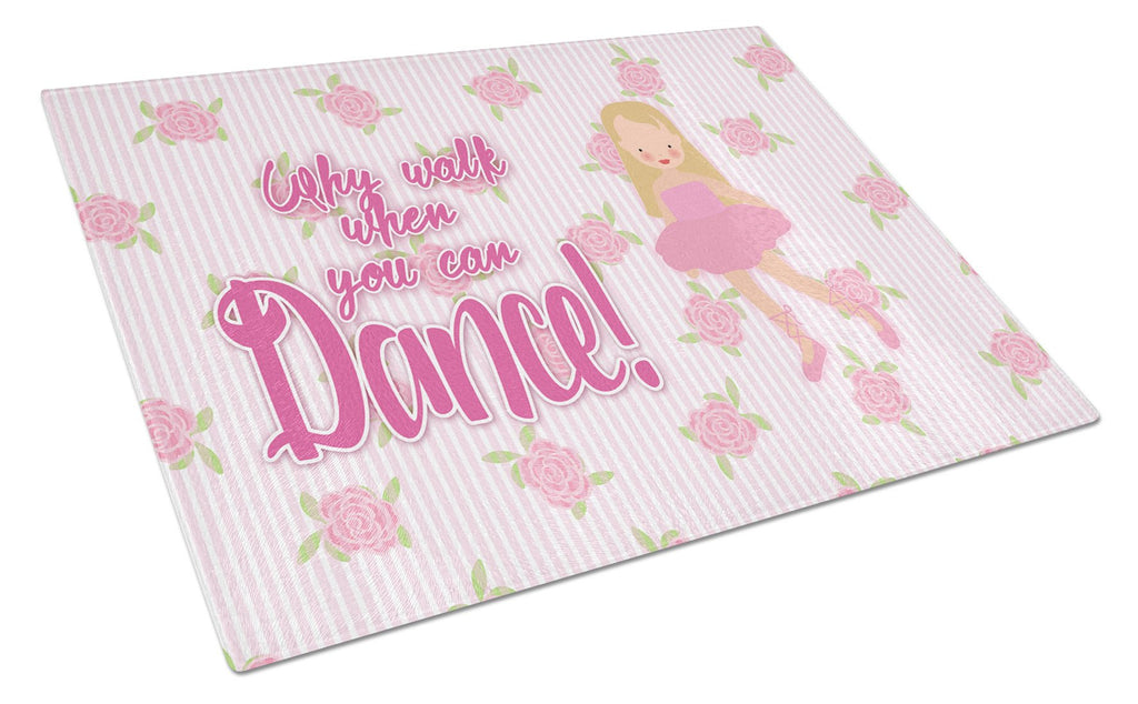 Ballet Long Blonde Hair Cutting Board Tempered Glass Kitchen Cutting Surface, Heat Resistant Chopping, Non-Slip Feet, Food Prep & Serving