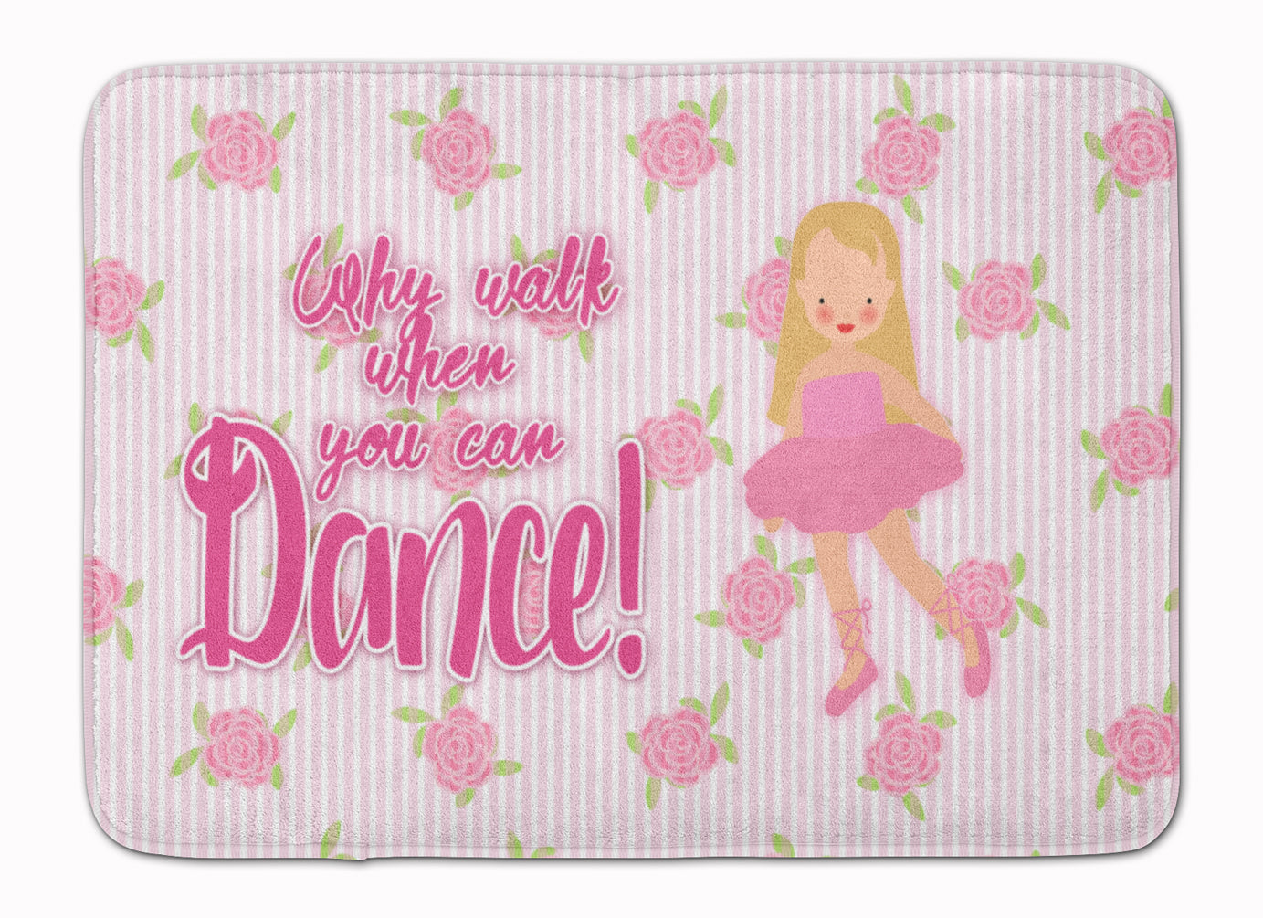 Ballet Long Blonde Hair Memory Foam Kitchen Mat Machine Washable Anti-Fatigue Cushion Comfort Bath or Kitchen Rug