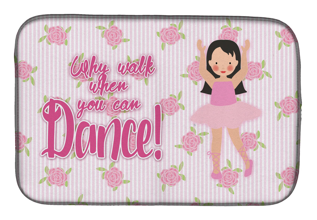 Ballet Long Dark Hair Dish Drying Mat Absorbent Dish Drying Mat Pad for Kitchen Counter Dish Drainer Mat for Countertop, 14 x 21", Multicolor