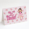 Ballet Long Dark Hair Greeting Cards Pack of 8 Blank Cards with Envelopes Whimsical A7 Size 5x7