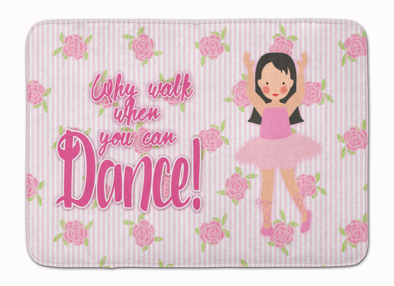 Ballet Long Dark Hair Memory Foam Kitchen Mat Machine Washable Anti-Fatigue Cushion Comfort Bath or Kitchen Rug