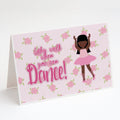 Ballet Long Hair African American Greeting Cards Pack of 8 Blank Cards with Envelopes Whimsical A7 Size 5x7