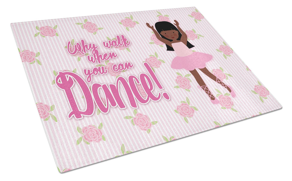 Ballet Long Hair African American Cutting Board Tempered Glass Kitchen Cutting Surface, Heat Resistant Chopping, Non-Slip Feet, Food Prep & Serving