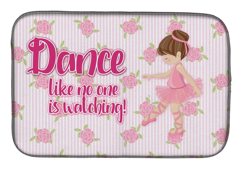 Ballet Dance Brunette Dish Drying Mat Absorbent Dish Drying Mat Pad for Kitchen Counter Dish Drainer Mat for Countertop, 14 x 21", Multicolor