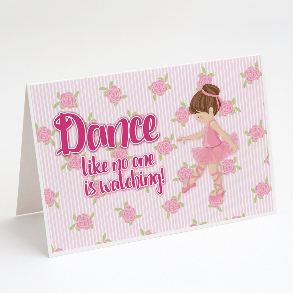 Ballet Dance Brunette Greeting Cards Pack of 8 Blank Cards with Envelopes Whimsical A7 Size 5x7