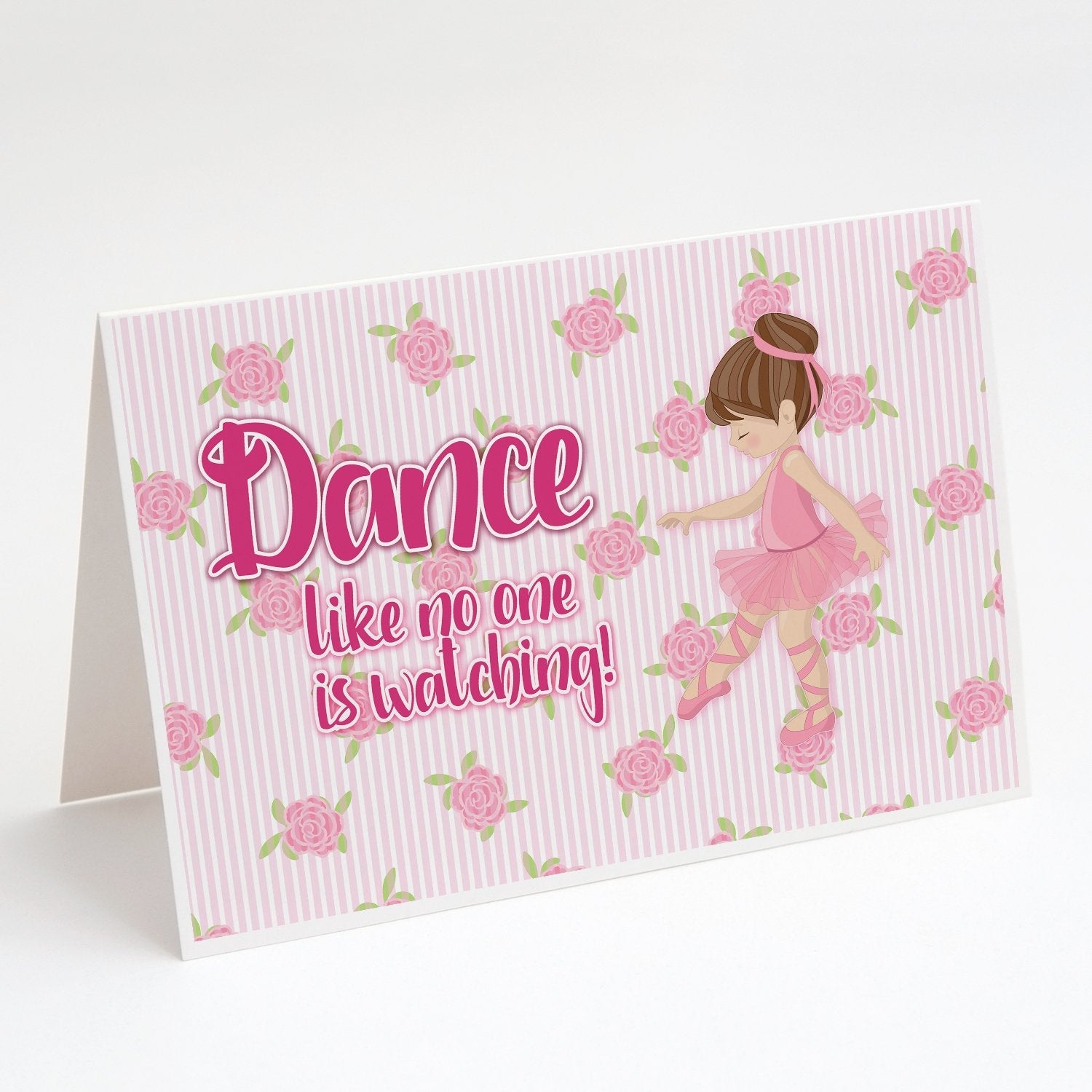 Ballet Dance Brunette Greeting Cards Pack of 8 Blank Cards with Envelopes Whimsical A7 Size 5x7