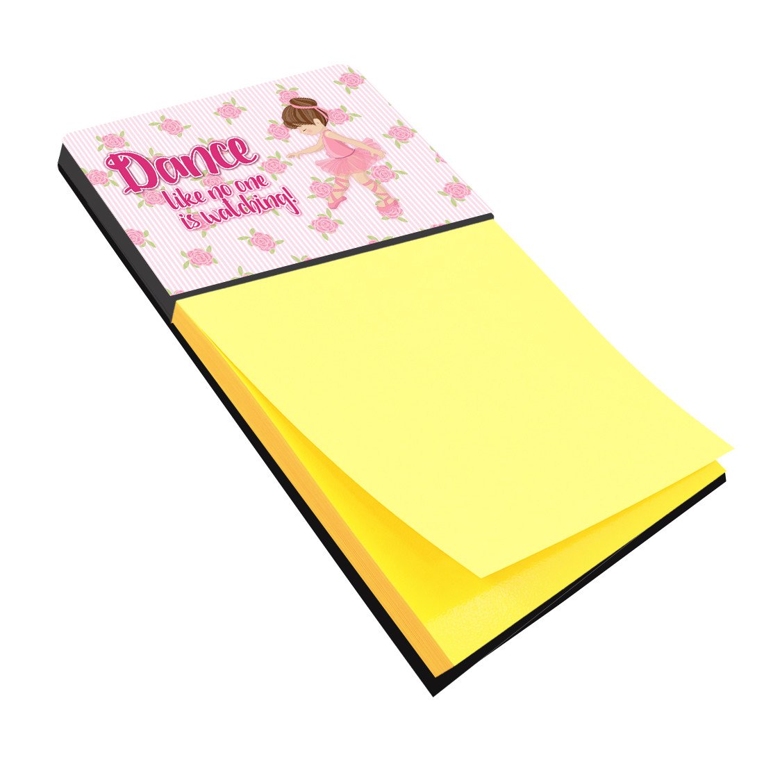 Ballet Dance Brunette Watercolor Sticky Note Holder Refillable Dispenser Desk Accessory 3x3 Pad Gift