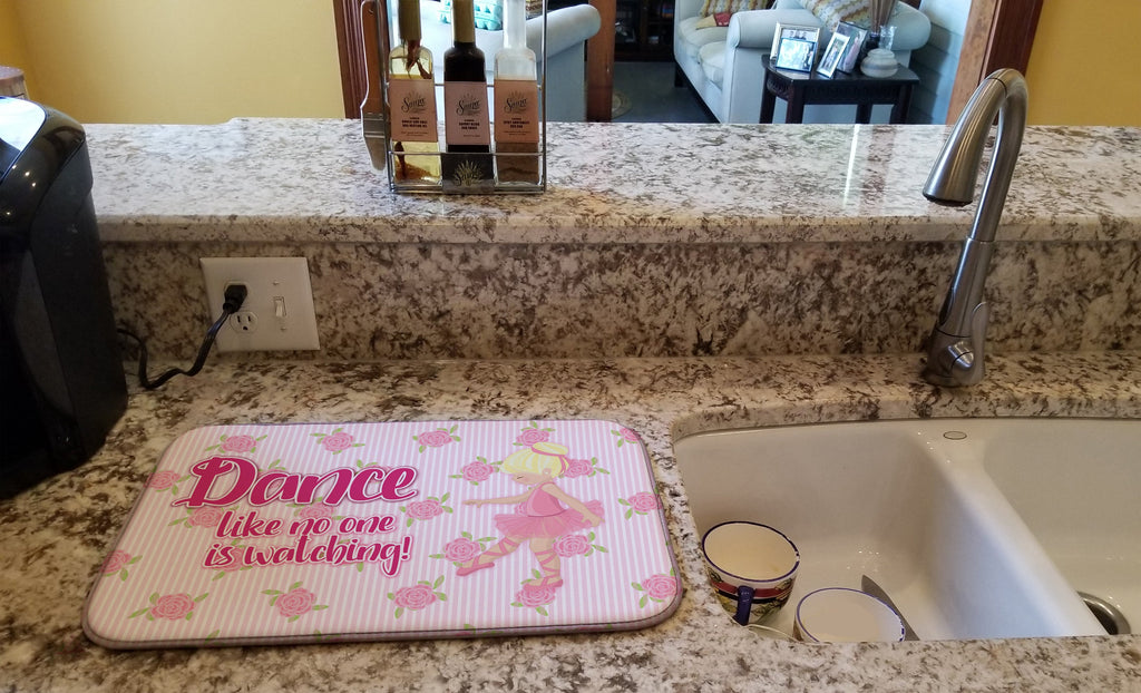 Ballet Dance Blonde Dish Drying Mat Absorbent Dish Drying Mat Pad for Kitchen Counter Dish Drainer Mat for Countertop, 14 x 21", Multicolor