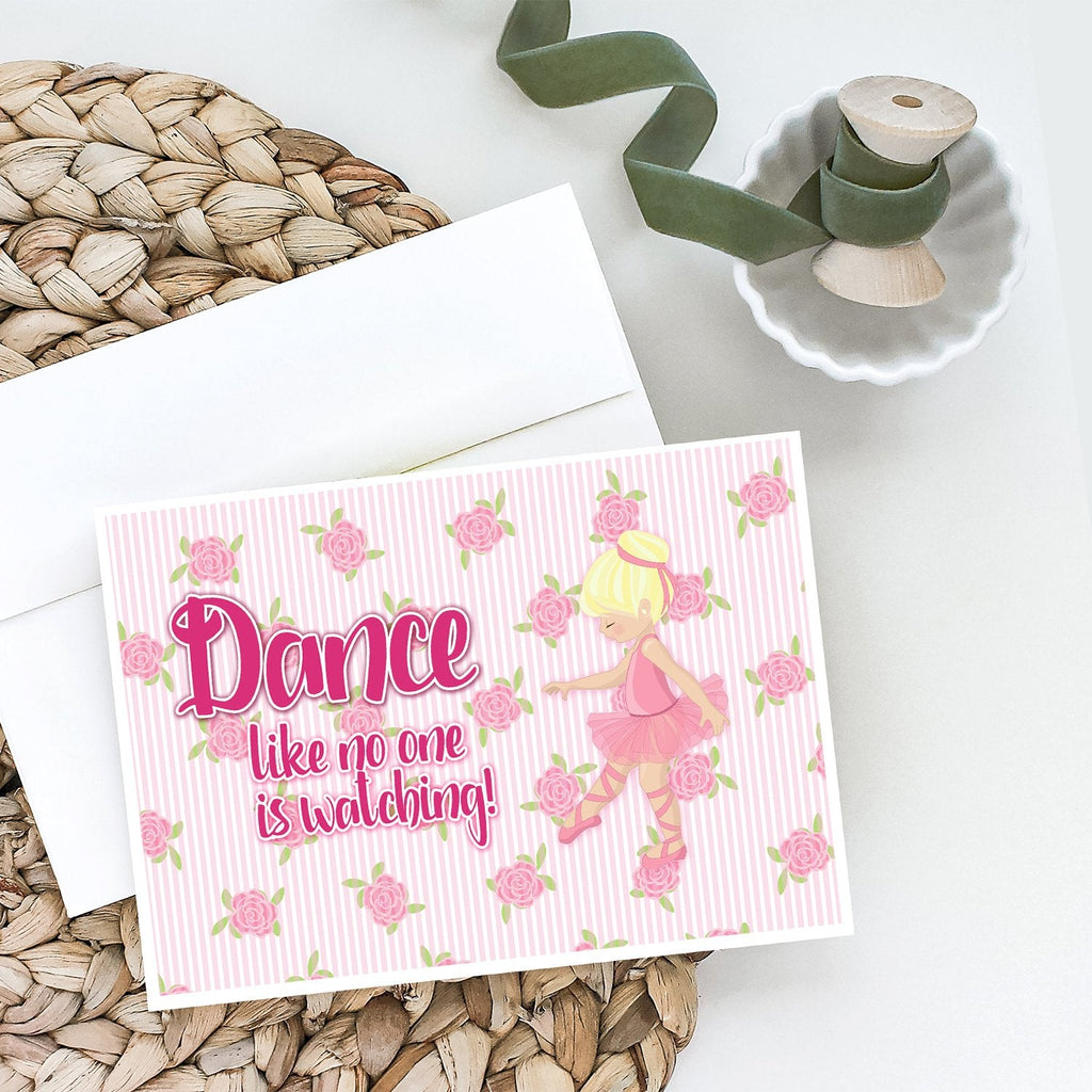 Ballet Dance Blonde Greeting Cards Pack of 8 Blank Cards with Envelopes Whimsical A7 Size 5x7