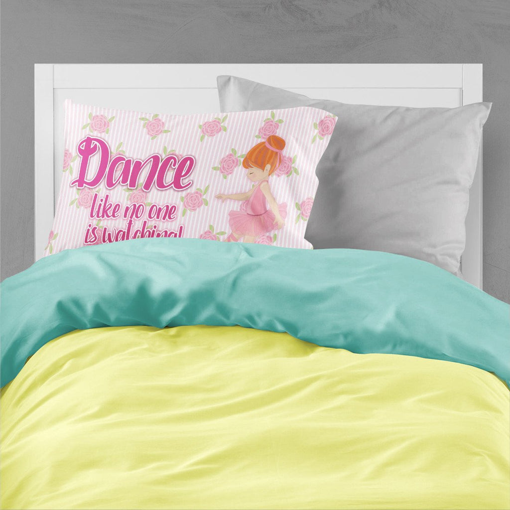 Ballet Dance Red Hair Standard Pillowcase Lightweight Super Soft Easy Care Decorative Artwork Pillowcase, Standard