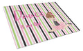 Ballet Dance is my Life Brunette Cutting Board Tempered Glass Kitchen Cutting Surface, Heat Resistant Chopping, Non-Slip Feet, Food Prep & Serving