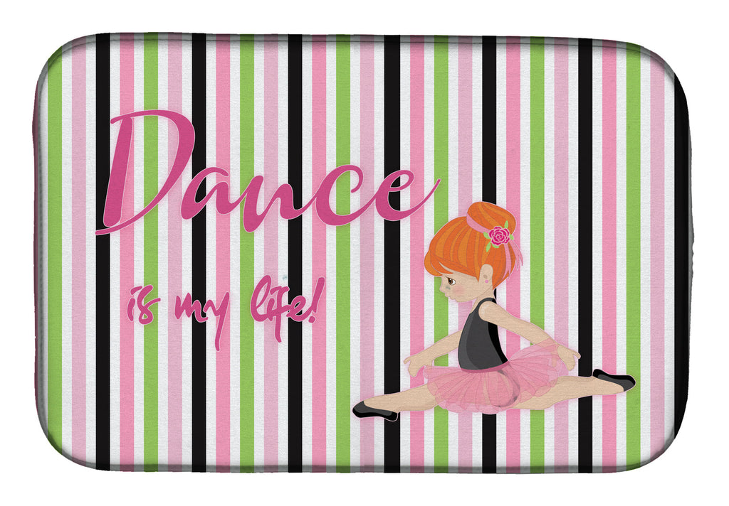 Ballet Dance is my Life Red Dish Drying Mat Absorbent Dish Drying Mat Pad for Kitchen Counter Dish Drainer Mat for Countertop, 14 x 21", Multicolor