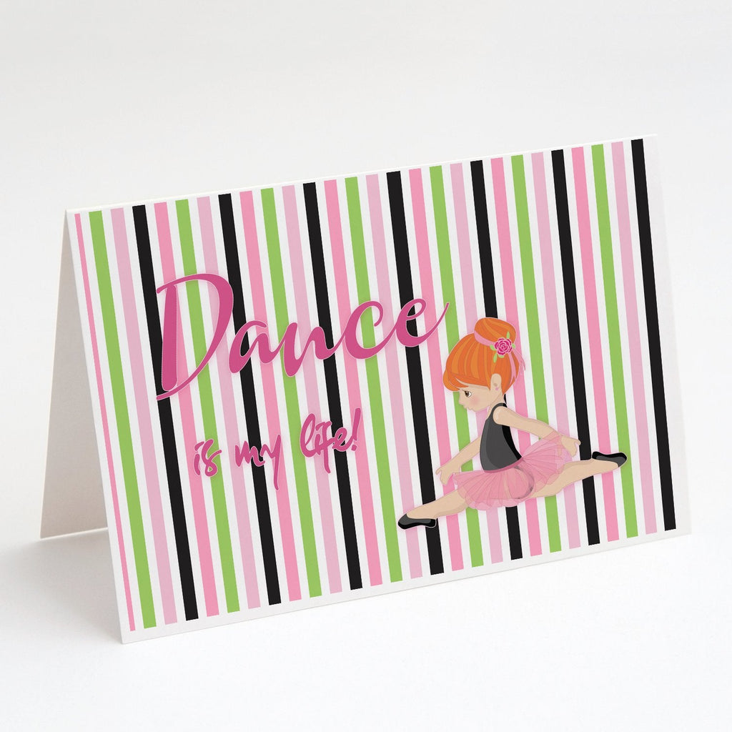 Ballet Dance is my Life Red Greeting Cards Pack of 8 Blank Cards with Envelopes Whimsical A7 Size 5x7