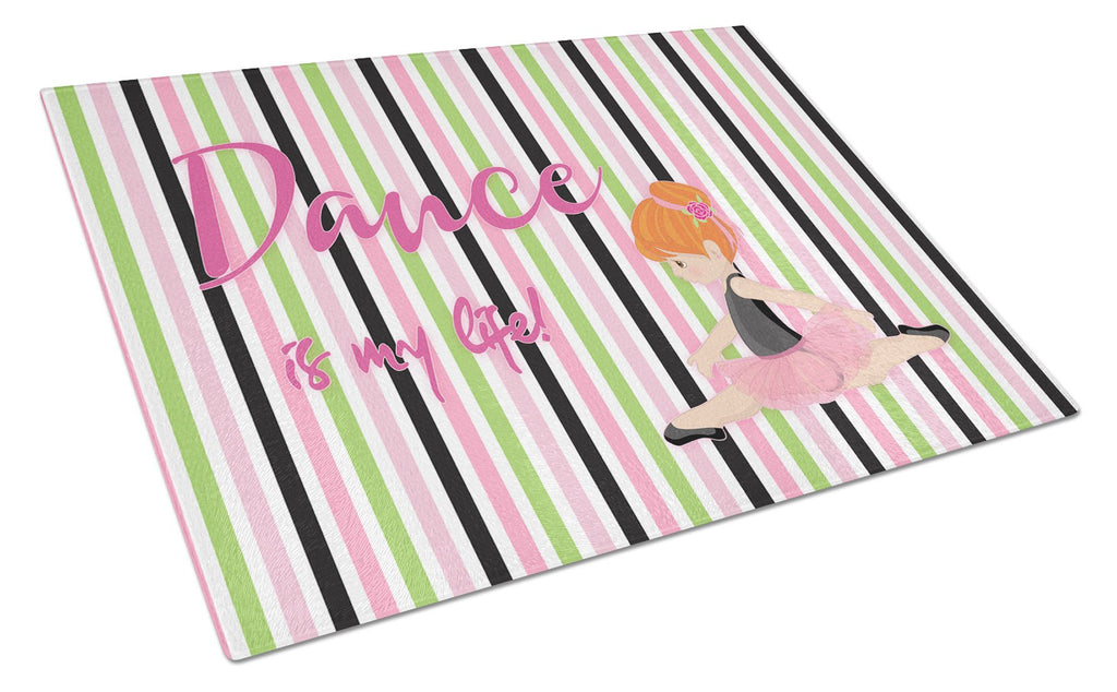 Ballet Dance is my Life Red Cutting Board Tempered Glass Kitchen Cutting Surface, Heat Resistant Chopping, Non-Slip Feet, Food Prep & Serving