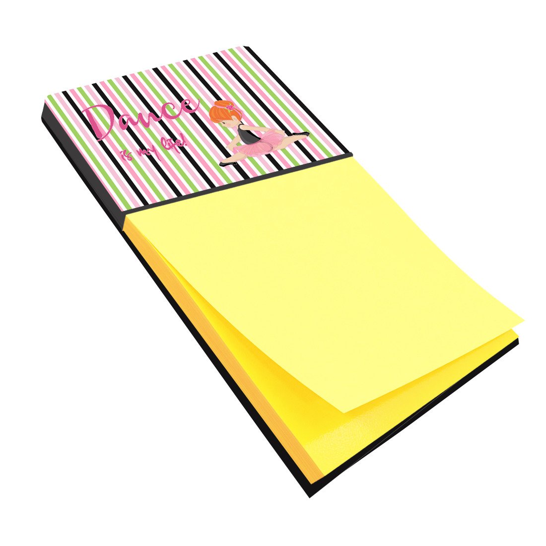 Ballet Dance is my Life Red Watercolor Sticky Note Holder Refillable Dispenser Desk Accessory 3x3 Pad Gift