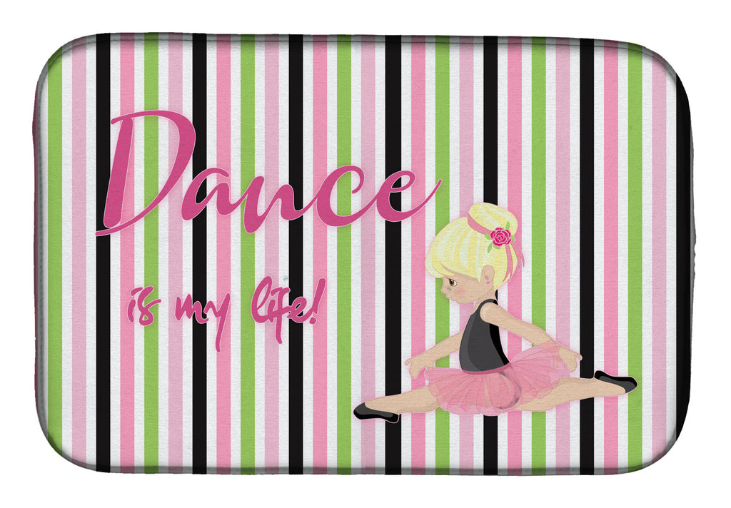 Ballet Dance is my Life Blonde Dish Drying Mat Absorbent Dish Drying Mat Pad for Kitchen Counter Dish Drainer Mat for Countertop, 14 x 21", Multicolor