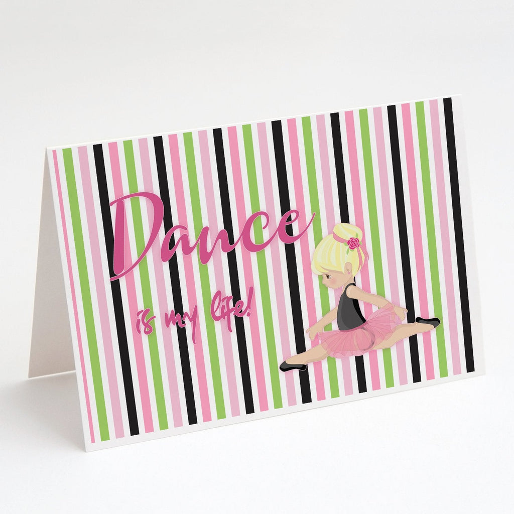 Ballet Dance is my Life Blonde Greeting Cards Pack of 8 Blank Cards with Envelopes Whimsical A7 Size 5x7