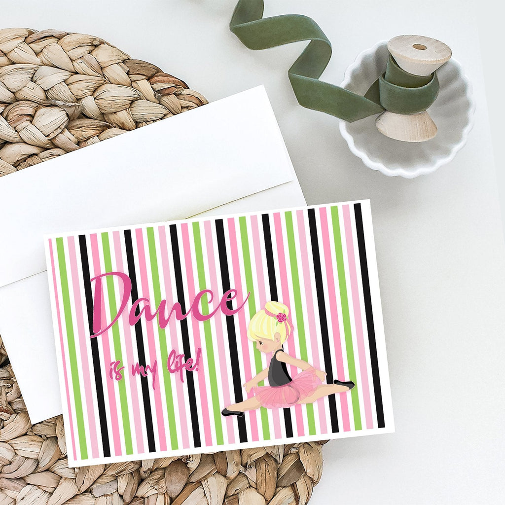 Ballet Dance is my Life Blonde Greeting Cards Pack of 8 Blank Cards with Envelopes Whimsical A7 Size 5x7