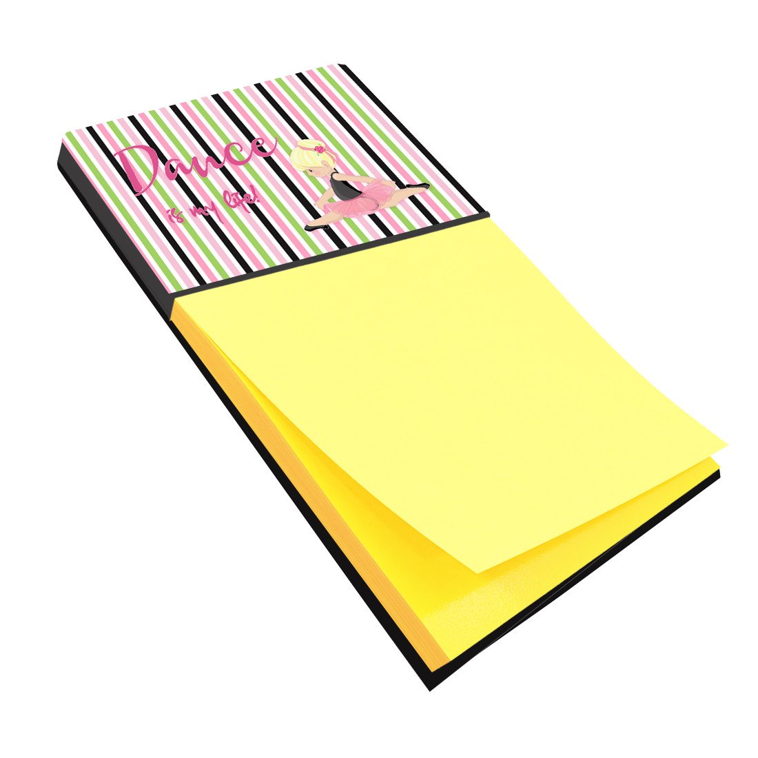 Ballet Dance is my Life Blonde Watercolor Sticky Note Holder Refillable Dispenser Desk Accessory 3x3 Pad Gift