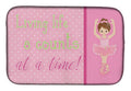 Ballet in 8 Counts Brunette Dish Drying Mat Absorbent Dish Drying Mat Pad for Kitchen Counter Dish Drainer Mat for Countertop, 14 x 21", Multicolor